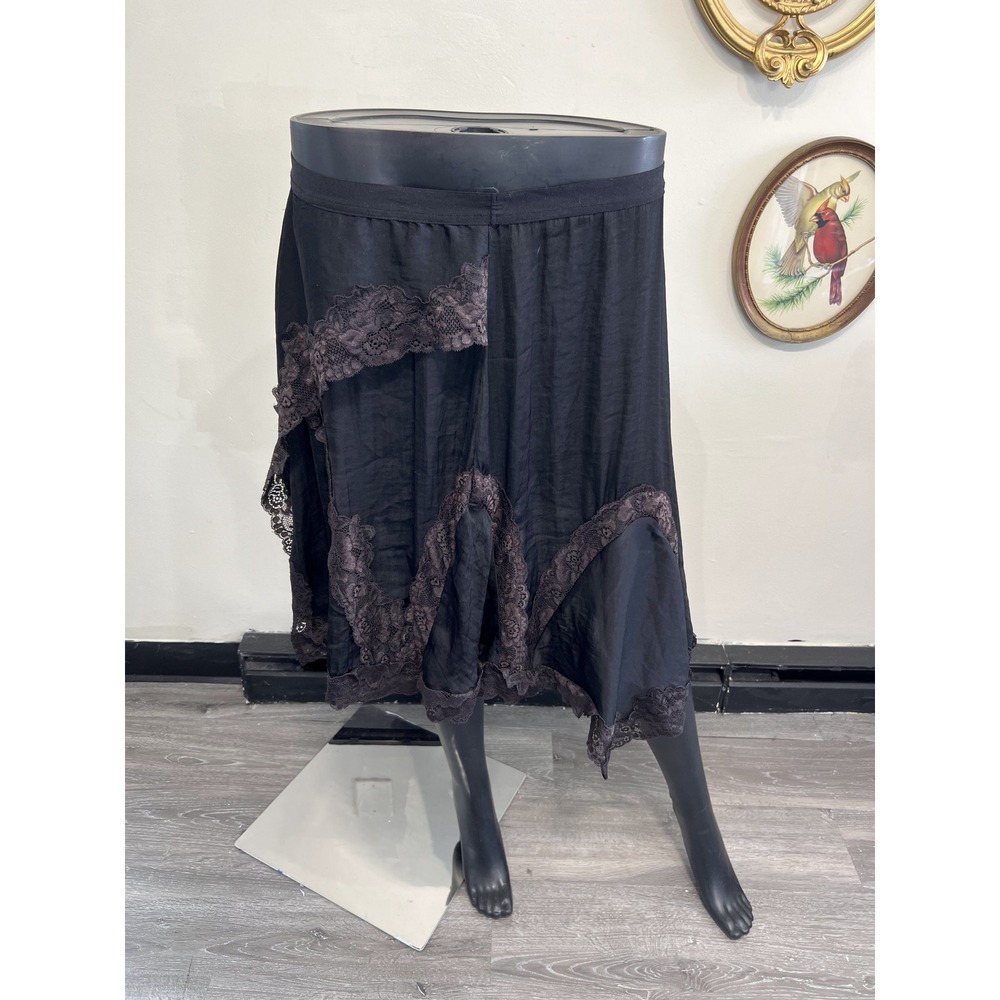 Intimately Free People Black Lace Trim Skirt Size L